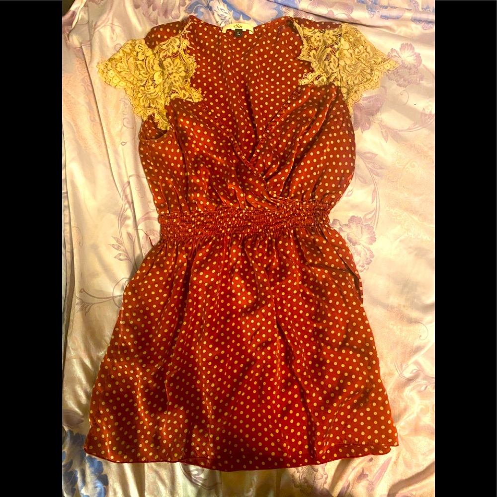 Sin Silk and vintage Lace Top